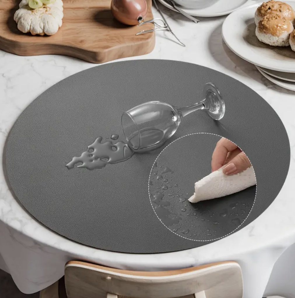 Round PU leather place mats - Image 14