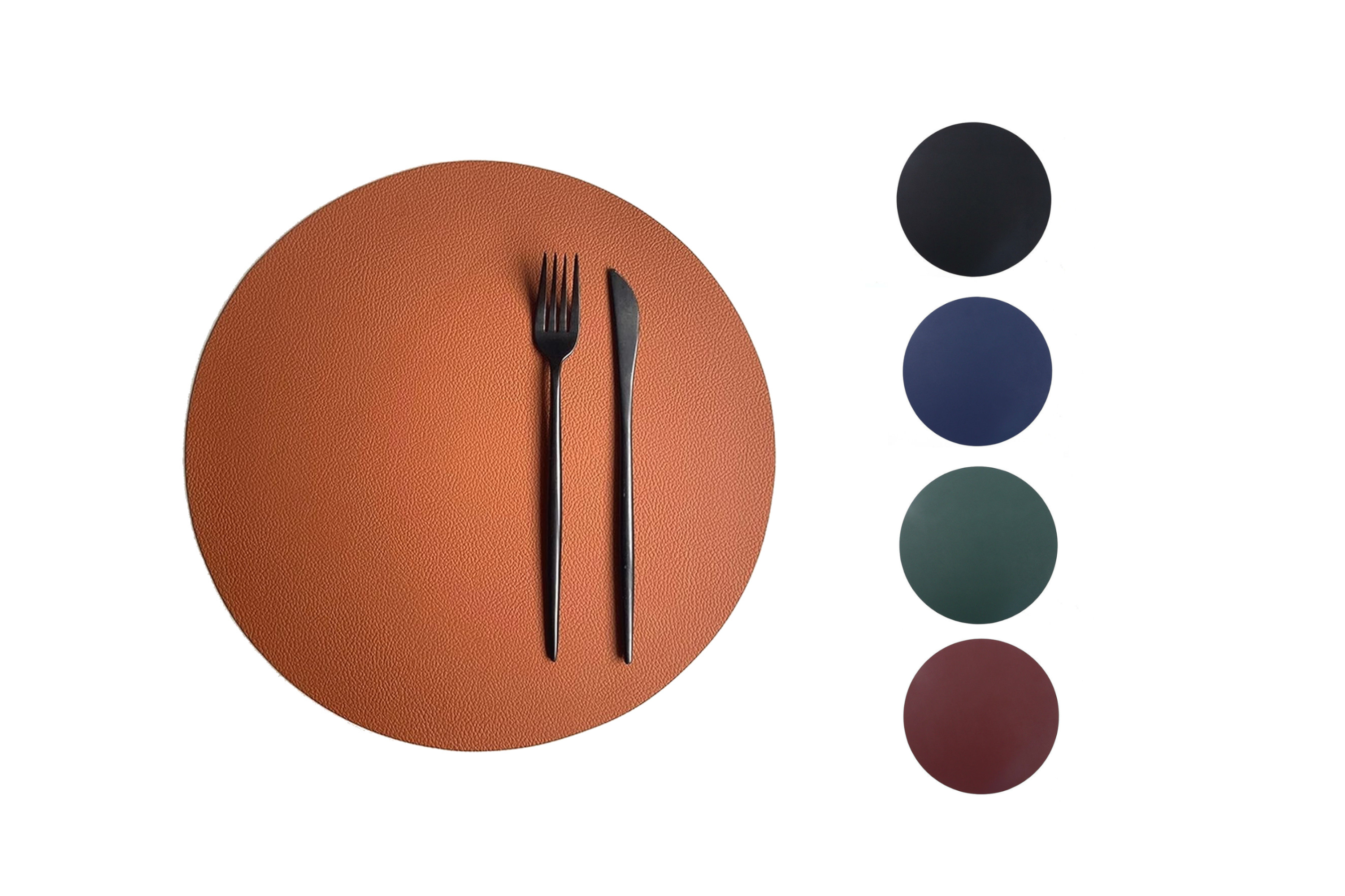 Round PU leather place mats - Image 12