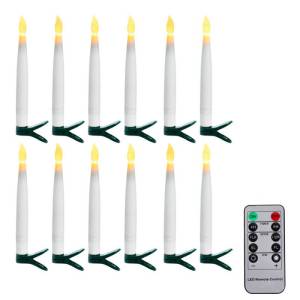 Decorative clip-on LED candles with remote control - 12pack
