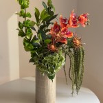 6-piece artificial orange autumn bouquet