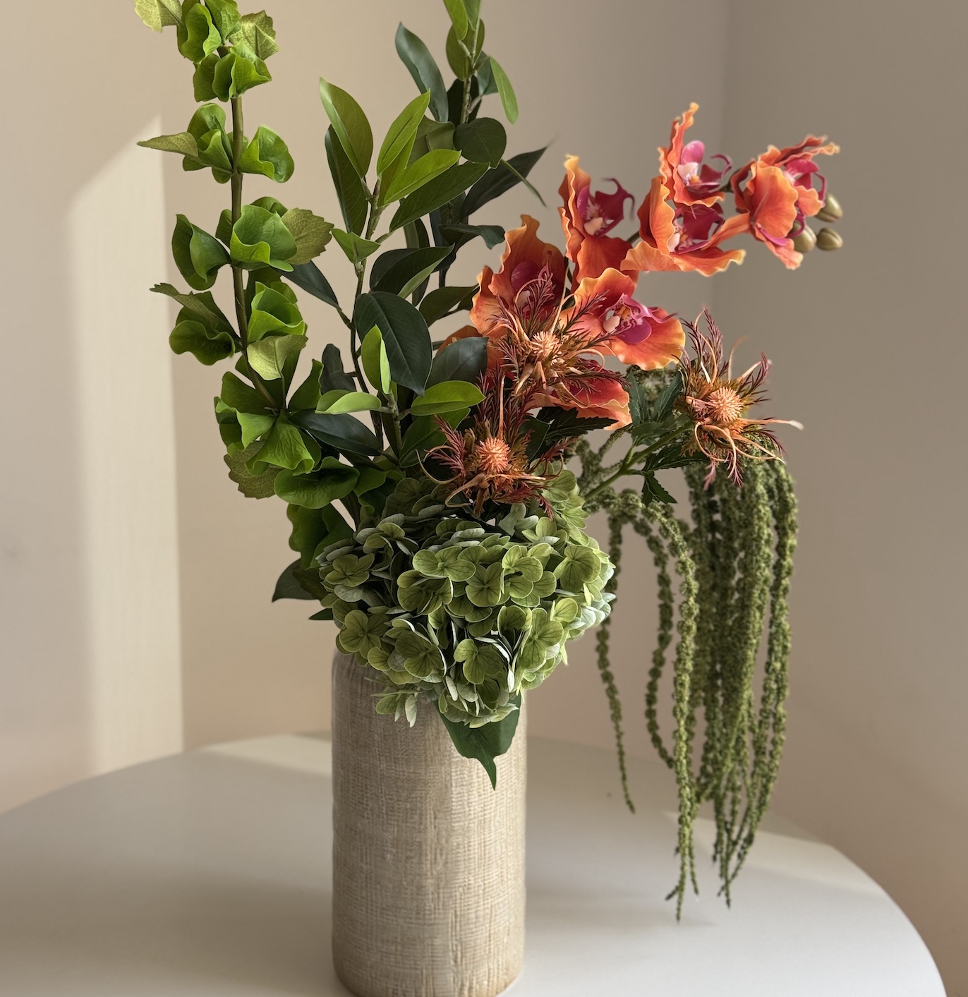 6-piece artificial orange autumn bouquet