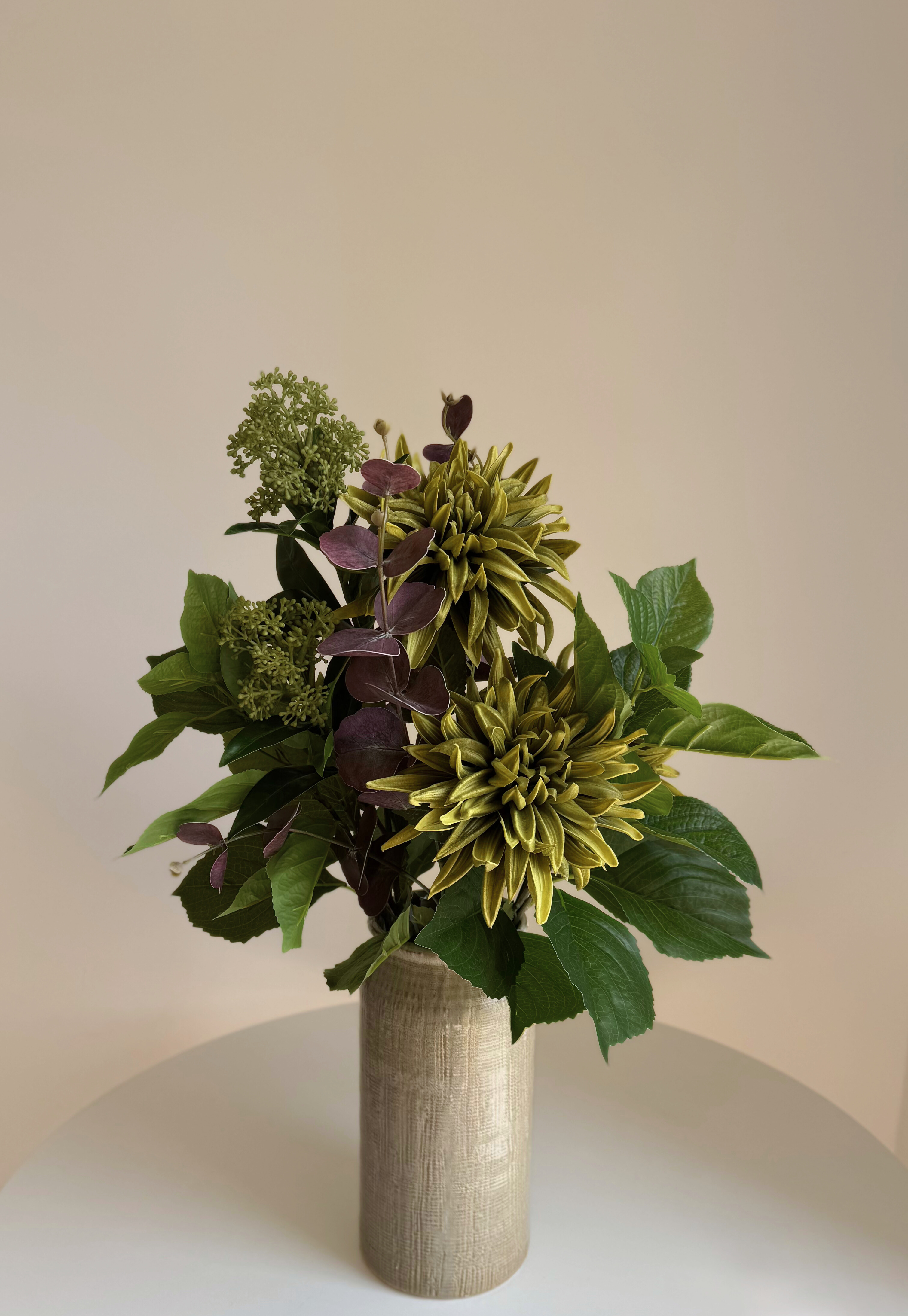 8-piece artificial green leafy autumn bouquet - Image 3