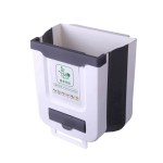 Collapsible hanging wastebasket