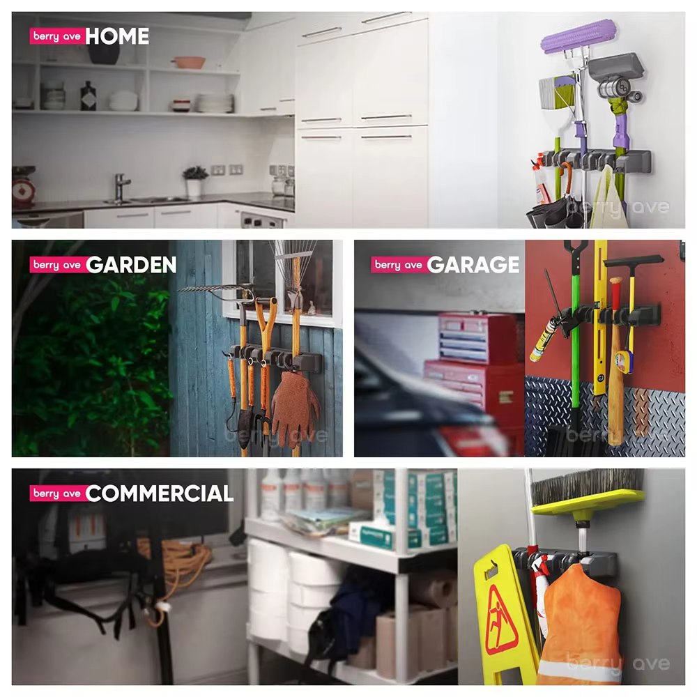 Multi-purpose wall mounted mop rack - Image 9
