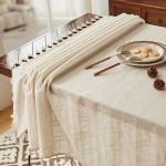 Rustic tablecloth with tassels