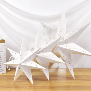 Star shaped hanging paper lamp shade
