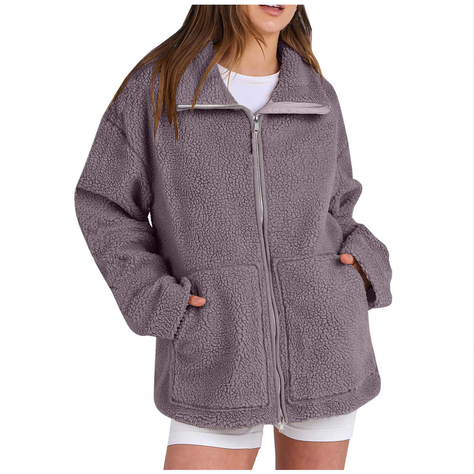 Polar fleece double zip women's jacket - Image 20