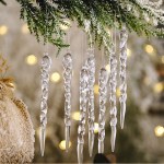 Icicle shaped Christmas hanging ornament 12-pack