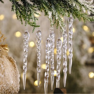 Icicle shaped Christmas hanging ornament 12-pack