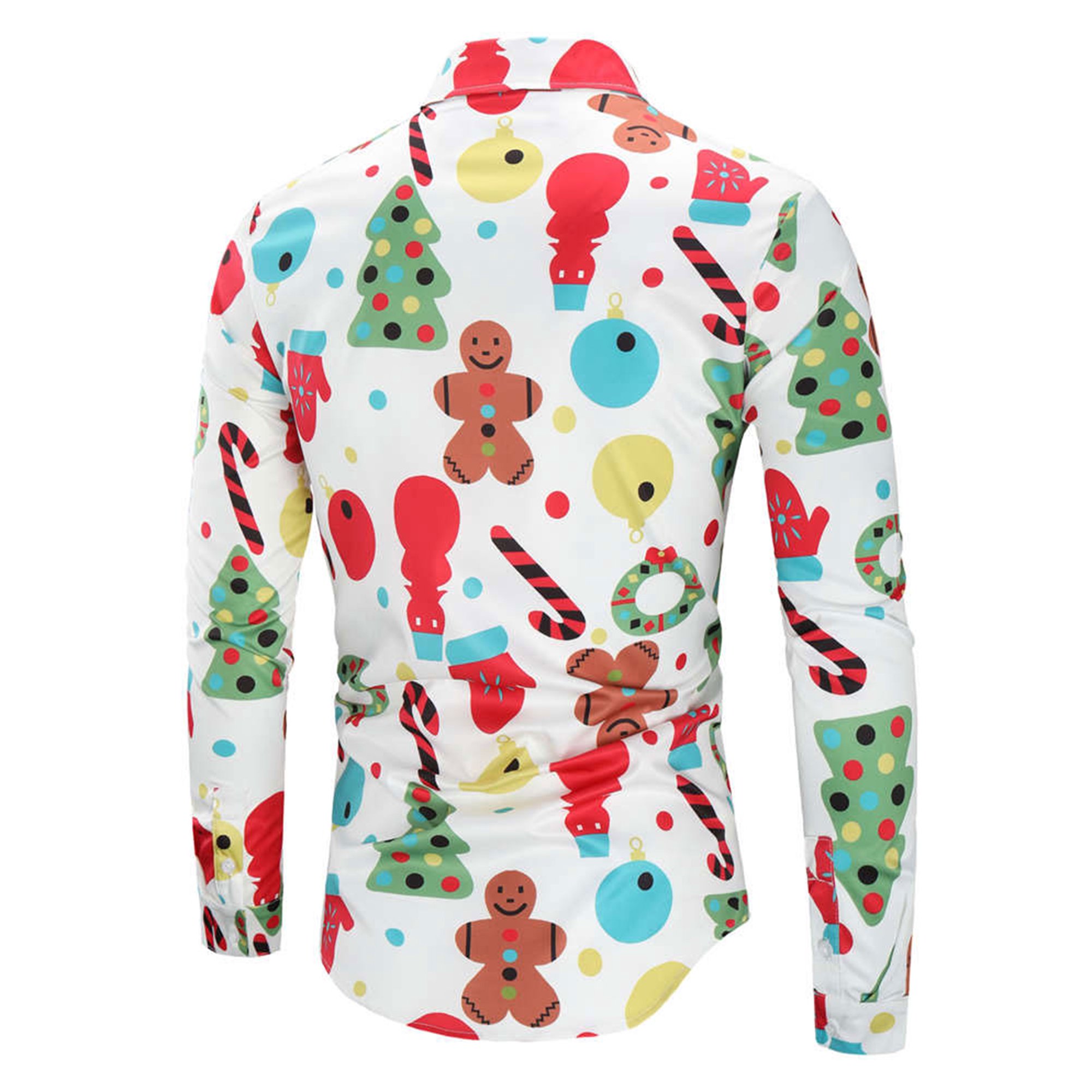 Christmas print men's long sleeve shirt - Image 4