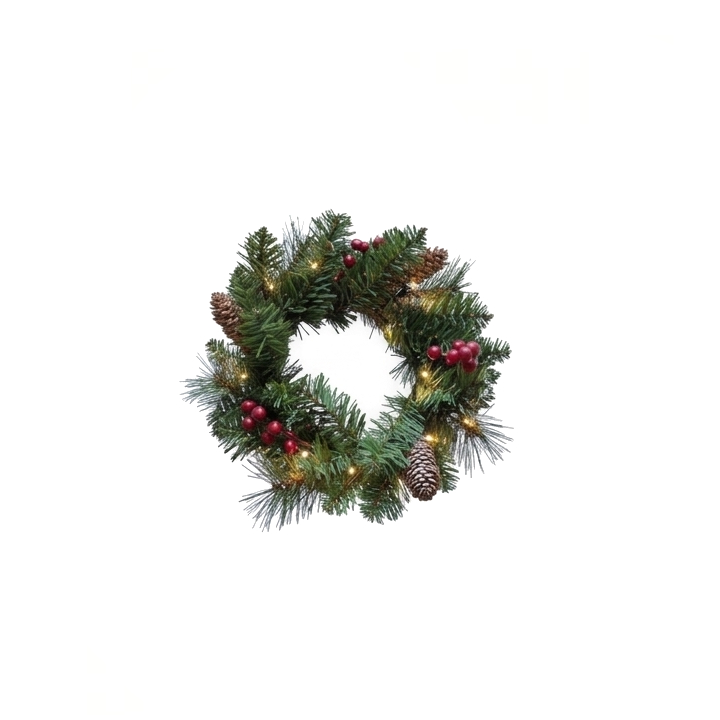 Front door decorative Christmas wreath with lights - Image 2