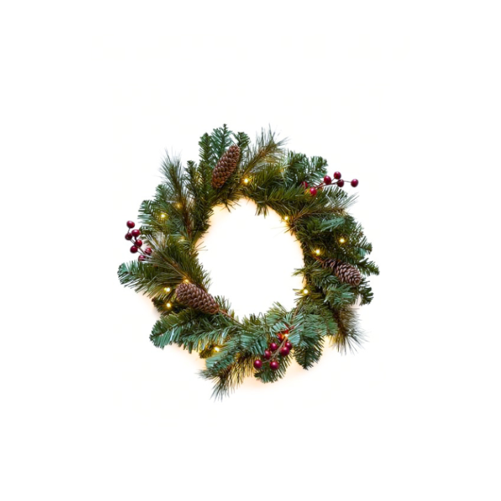 Front door decorative Christmas wreath with lights - Image 3