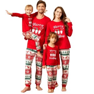 Family matching bracelet sleeve Christmas pajamas