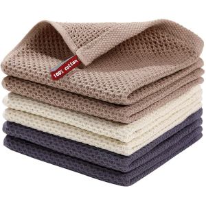 Waffle weave square kitchen towel 8-pack