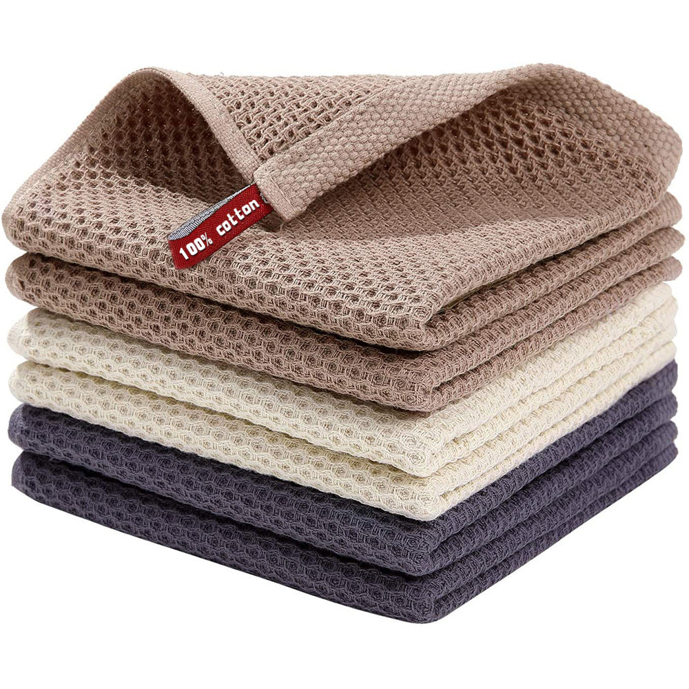 Waffle weave square kitchen towel 8-pack