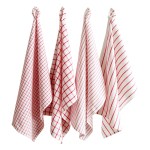 Striped cotton tea towel 4-pack set