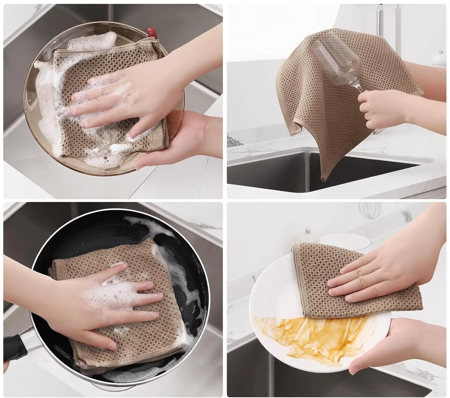 Waffle weave square kitchen towel 8-pack - Image 21