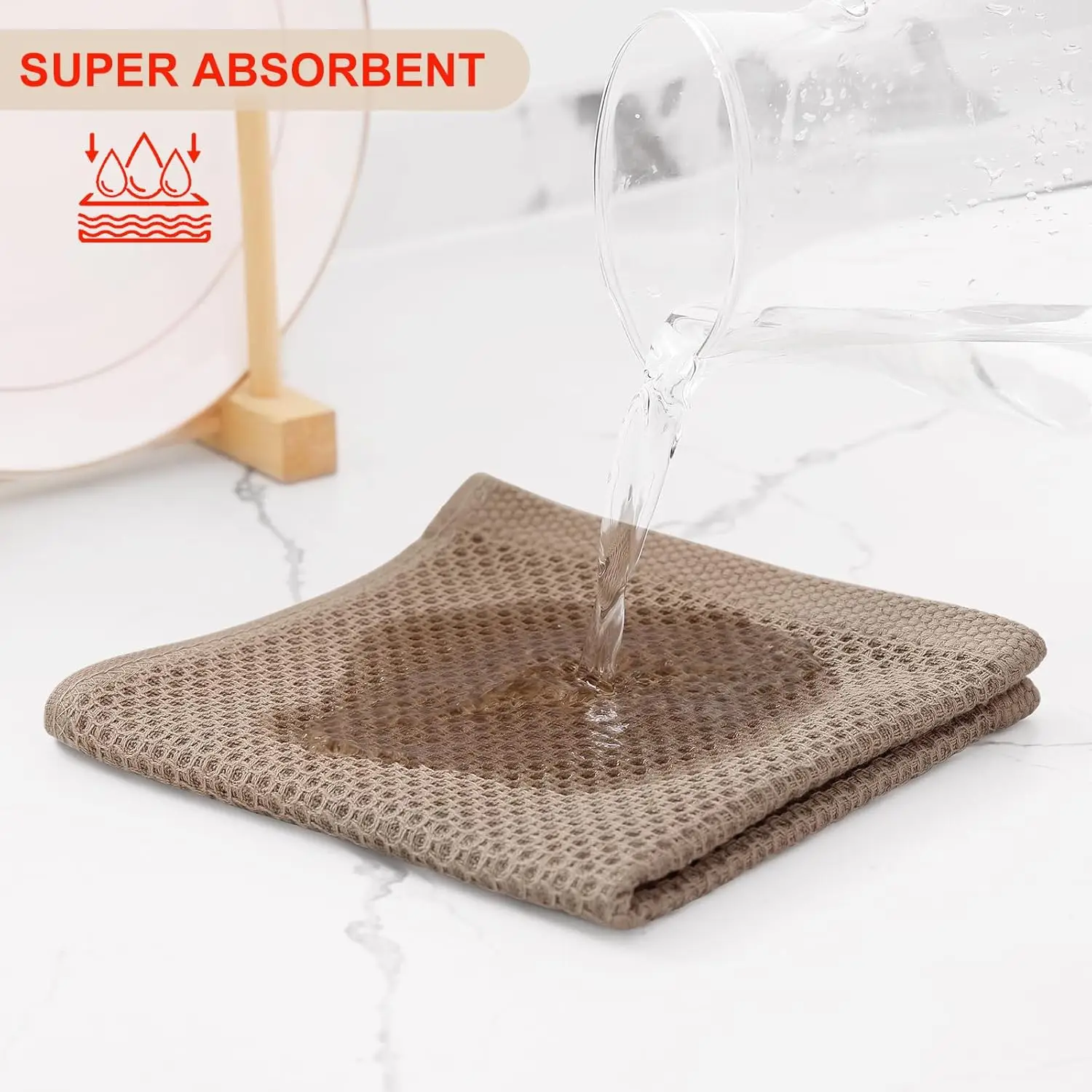 Waffle weave square kitchen towel 8-pack - Image 22