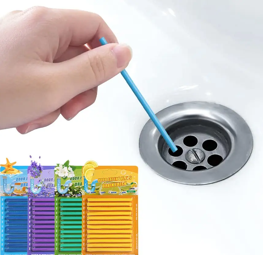 Sink drain cleaning sticks