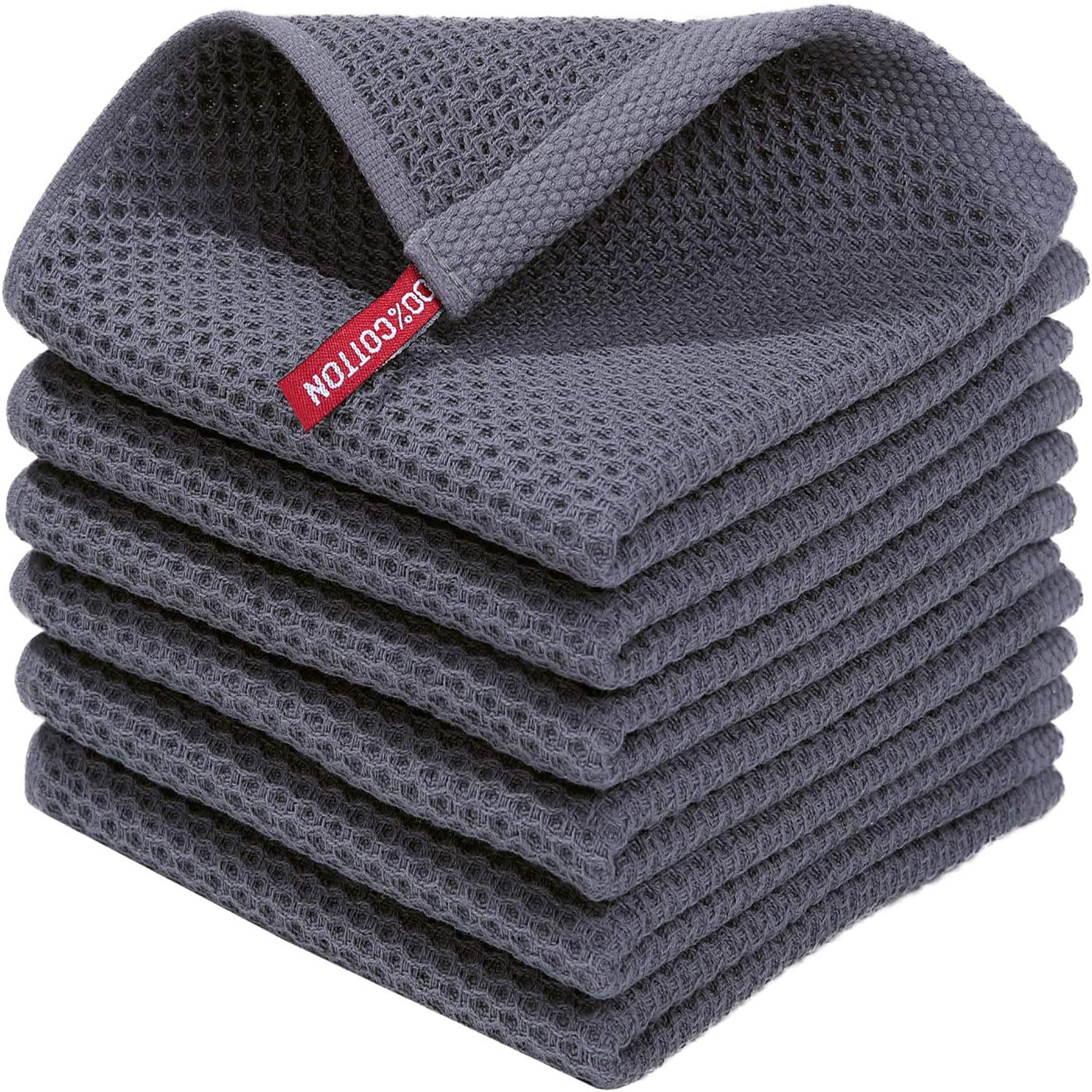 Waffle weave square kitchen towel 8-pack - Image 13