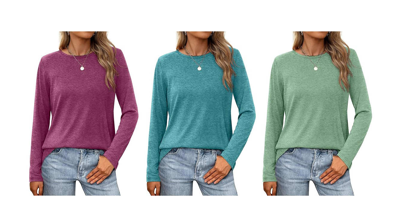 3-pack long sleeve women's casual tops - Image 2
