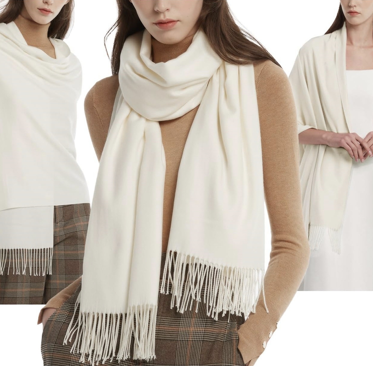 Acrylic cashmere-feel women's scarf