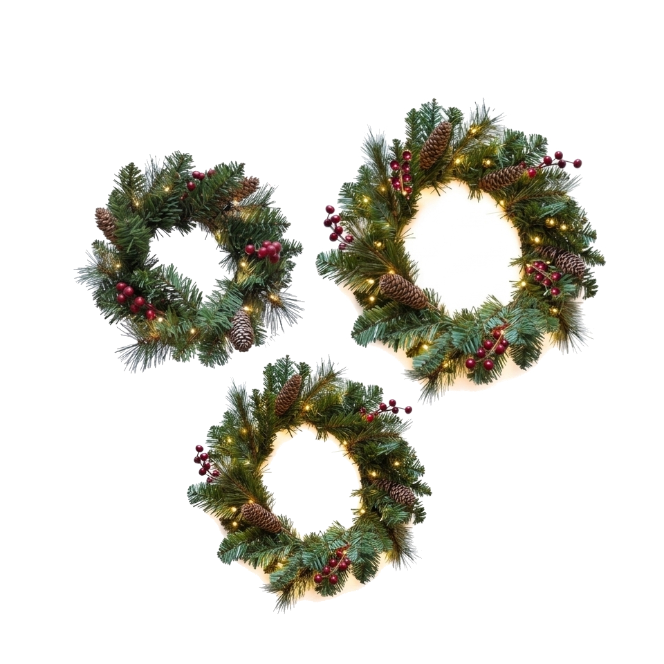 Front door decorative Christmas wreath with lights - Image 6