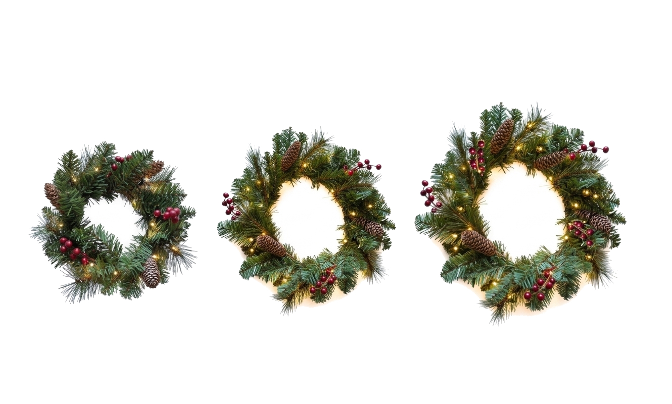 Front door decorative Christmas wreath with lights - Image 7