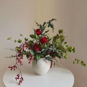 The festive rose artificial winter bouquet
