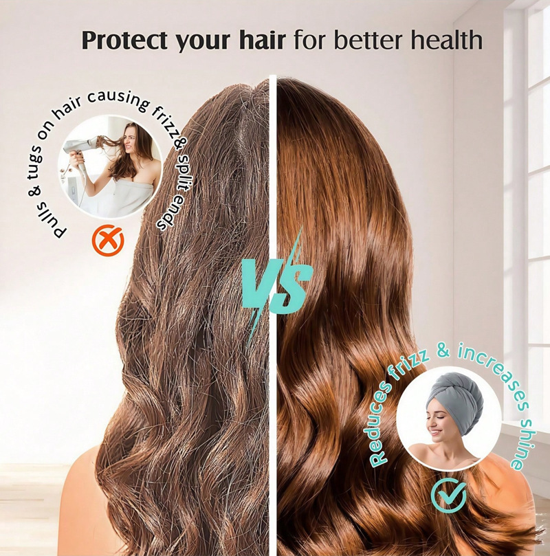 Solid color textured hair towel 3-pack - Image 11