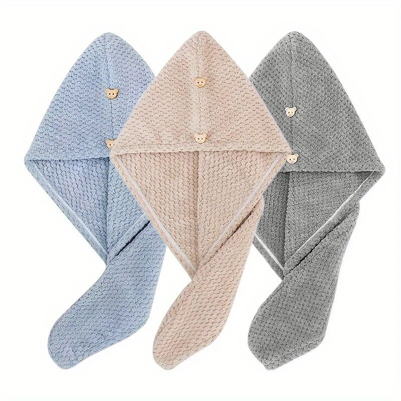 Solid color textured hair towel 3-pack - Image 13
