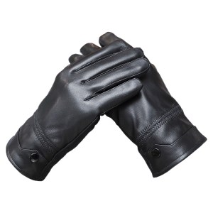 Genuine leather warm men's gloves