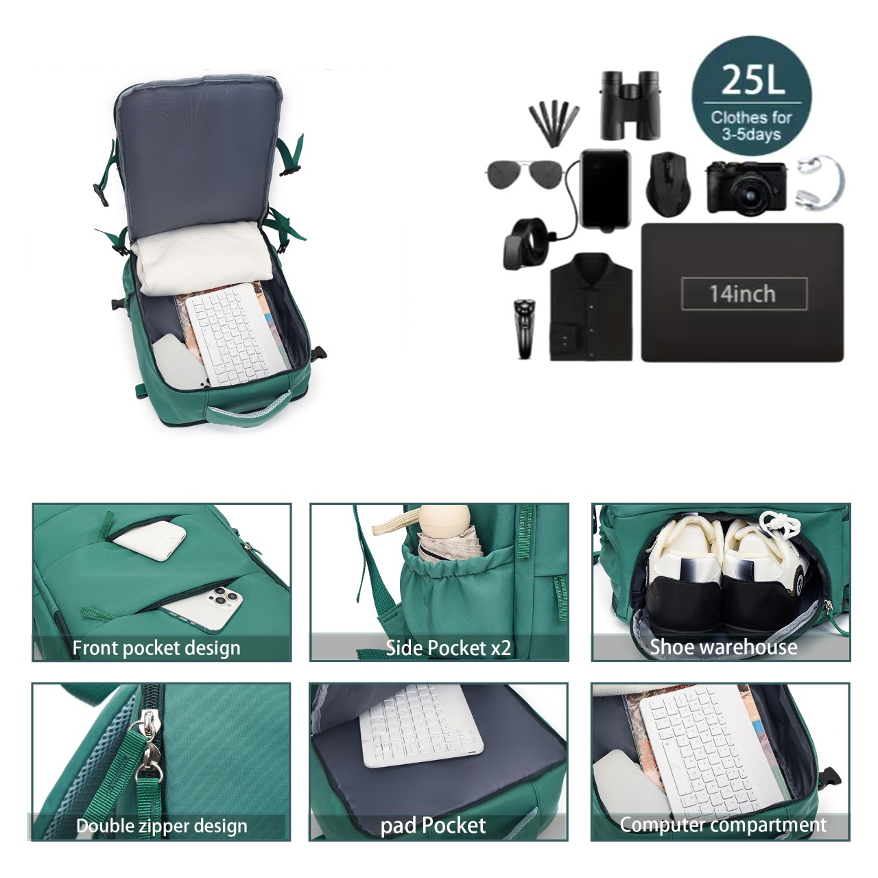Large capacity travel backpack - Image 28