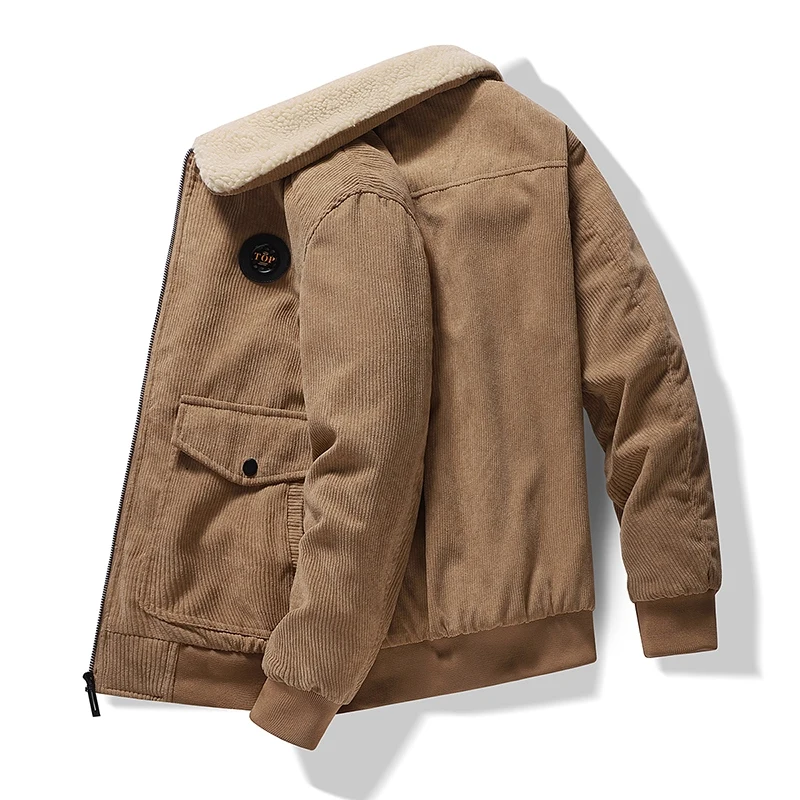 Warm lining corduroy men's jacket - Image 10