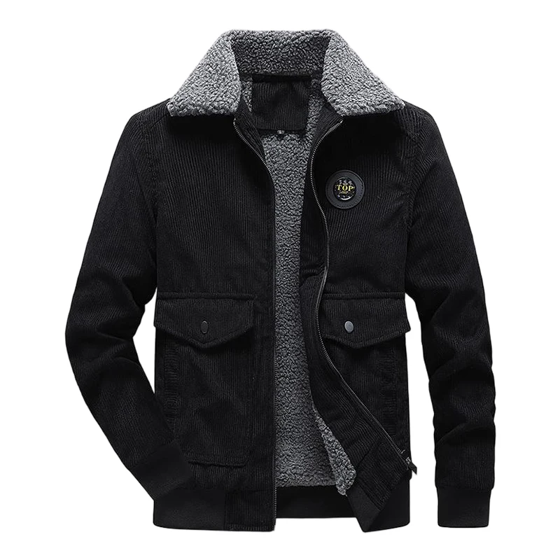Warm lining corduroy men's jacket - Image 7