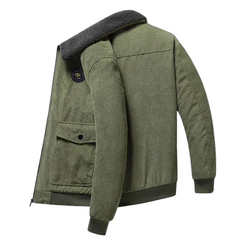 Warm lining corduroy men's jacket - Image 4