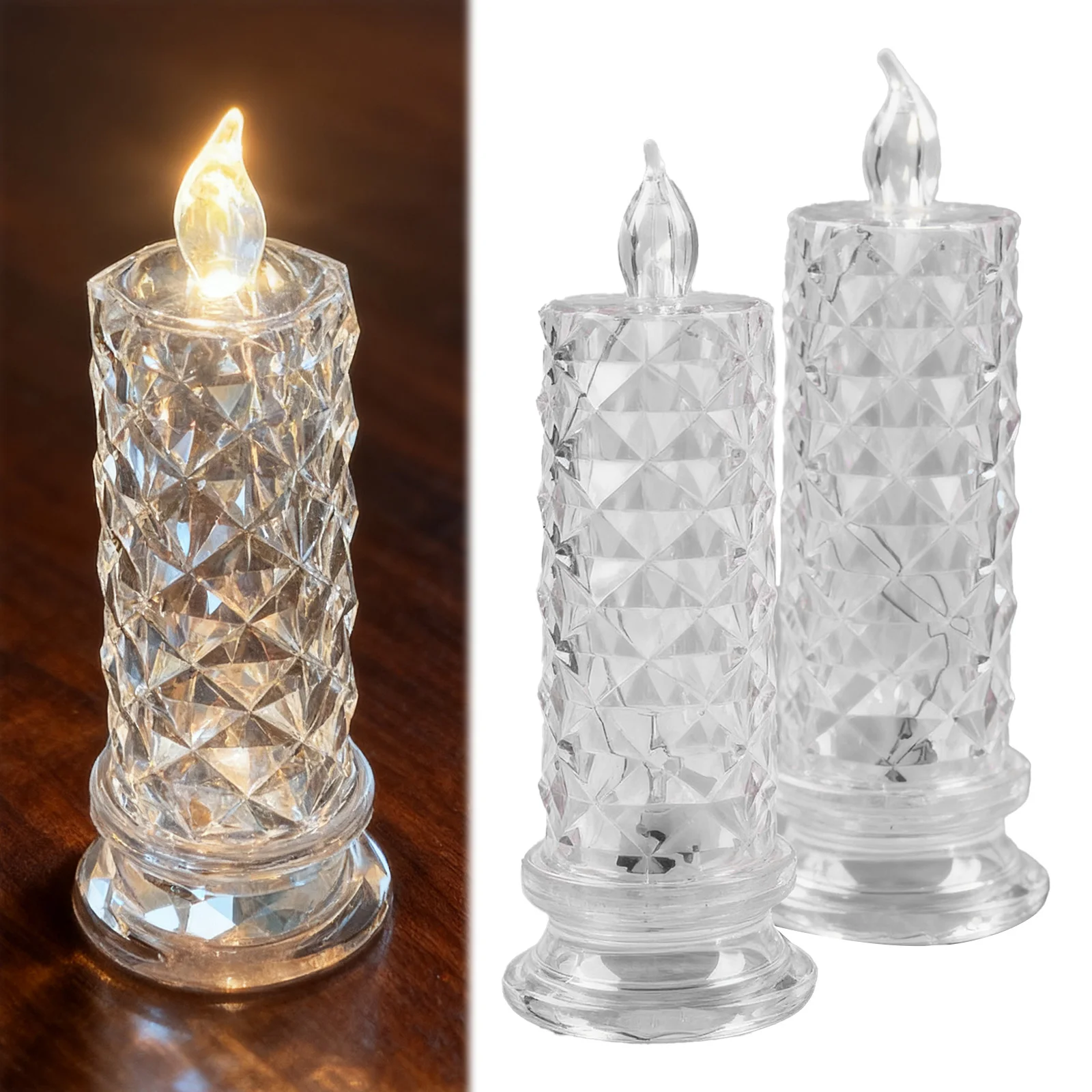 Crystal look flameless LED candles - Image 2