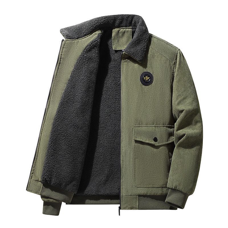 Warm lining corduroy men's jacket - Image 2