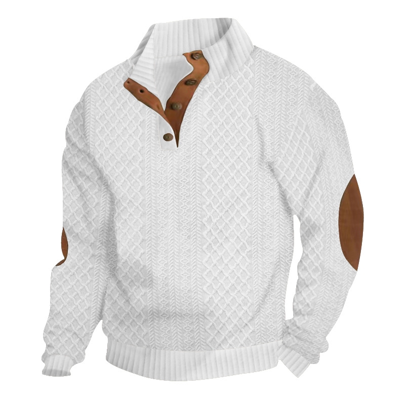 Stand up collar knitted men's pullover - Image 18