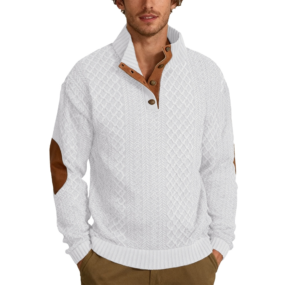 Stand up collar knitted men's pullover - Image 5
