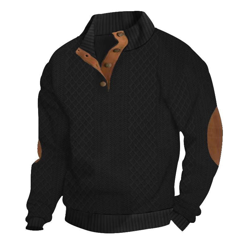 Stand up collar knitted men's pullover - Image 15