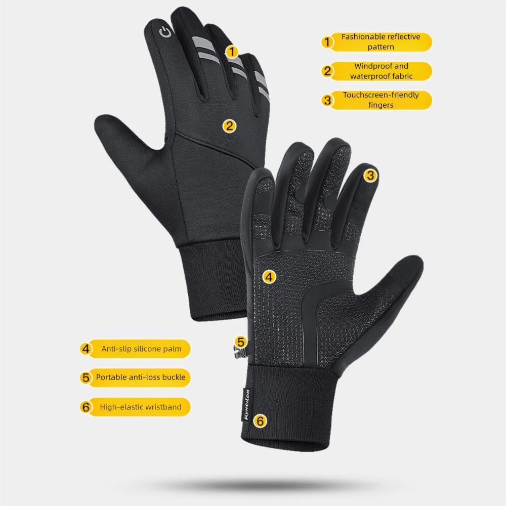 Touchscreen cycling winter gloves - Image 6