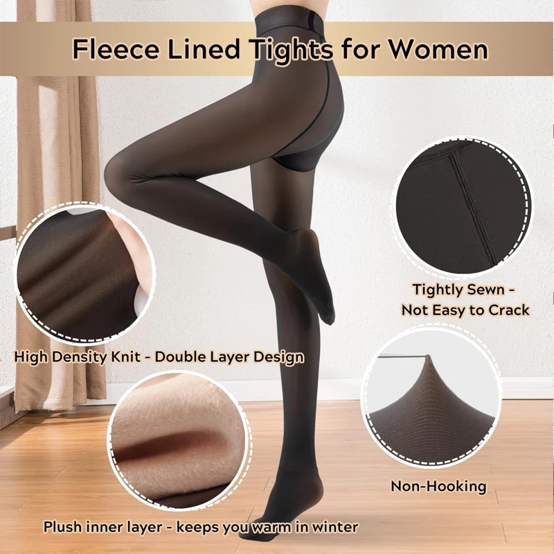 Fleecy lining women’s thermal pantyhose - Image 13