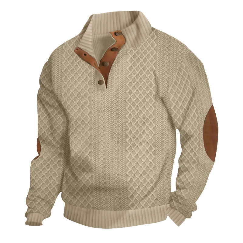 Stand up collar knitted men's pullover - Image 19