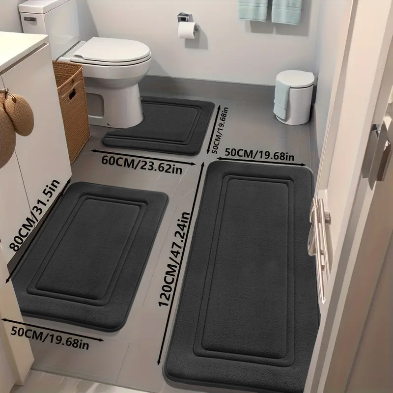 Non-slip absorbent bathroom floor mats set - Image 8