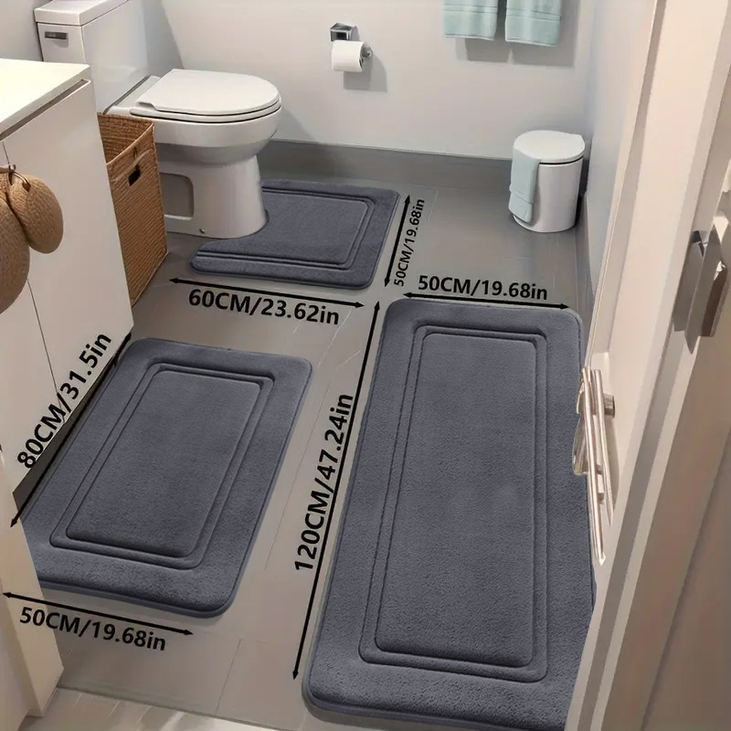 Non-slip absorbent bathroom floor mats set - Image 6