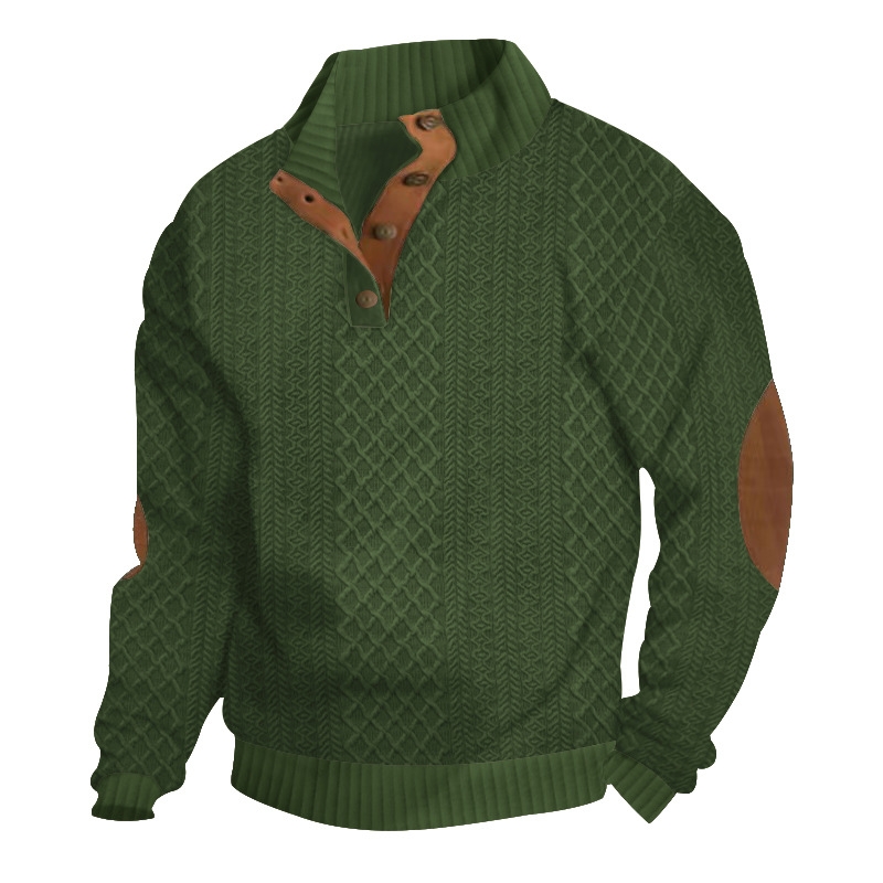 Stand up collar knitted men's pullover - Image 16