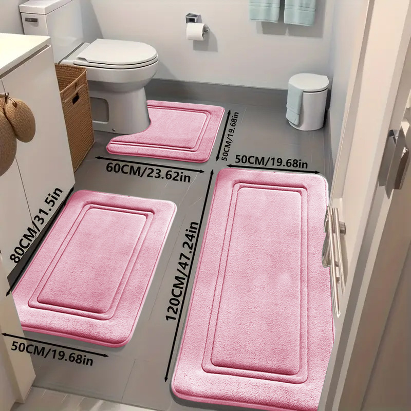 Non-slip absorbent bathroom floor mats set - Image 2