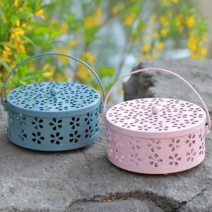Decorative metal mosquito coil holder