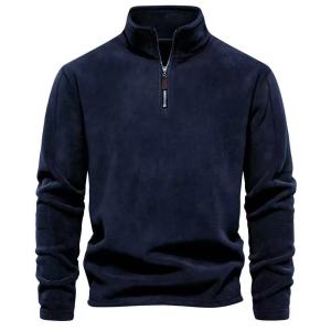 Stand-up collar polar fleece men’s pullover